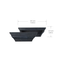 Load image into Gallery viewer, 15&quot; Black Wash Crown Molding Wood Shelf, Contemporary Floating Wall Shelf