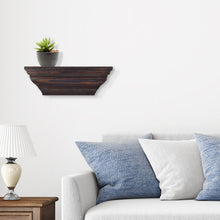 Load image into Gallery viewer, 15&quot; Brown Crown Molding Wood Shelf, Contemporary Floating Wall Shelf