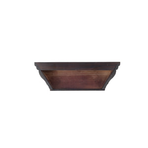 15" Brown Crown Molding Wood Shelf, Contemporary Floating Wall Shelf