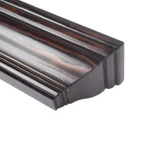 15" Brown Crown Molding Wood Shelf, Contemporary Floating Wall Shelf