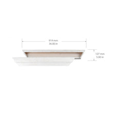 Load image into Gallery viewer, 36&quot; Crown Molding Floating Wood Shelf, Contemporary Wall Shelf, Whitewash