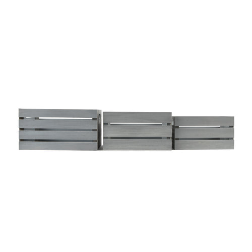 Distressed Grey 13.4'W x 9.5'H Nesting Storage Crates, Set of Three