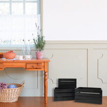 Load image into Gallery viewer, Distressed Black 13.4&#39;W x 9.5&#39;H Nesting Storage Crates, Set of Three