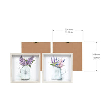 Load image into Gallery viewer, Floral Jars 11.85&quot; X 11.85&quot; Reversed Box Framed Wall Art, by Prinz (Set of 2)