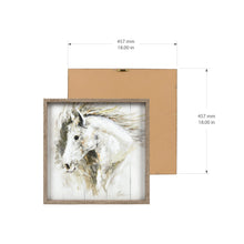 Load image into Gallery viewer, White Horse 18&quot; X 18&quot; Reversed Box Framed Wall Art, by Prinz