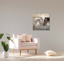 Load image into Gallery viewer, Loving Horse Duo 16-inch by 16-inch Wrapped Canvas