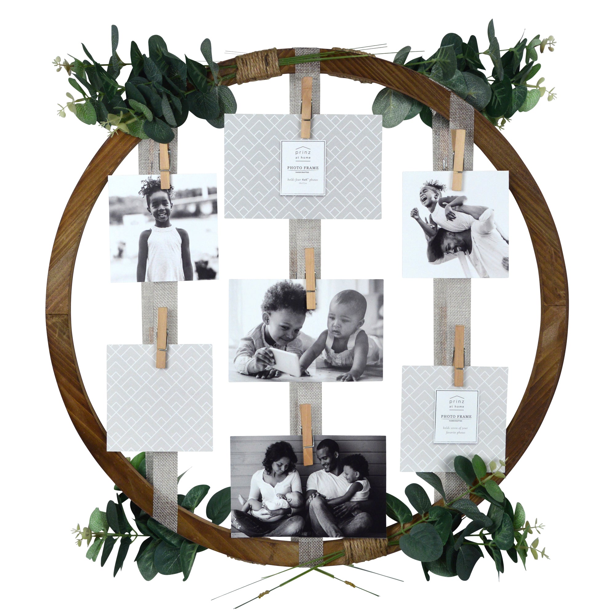 Prinz Multi-Shaped Wood 6 Opening Collage Picture Frame, Gray-Ivory – Prinz  At Home