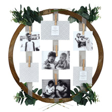 Load image into Gallery viewer, Hanging Ribbon Collage Circular Wall Display, 7 Clothespin Clips