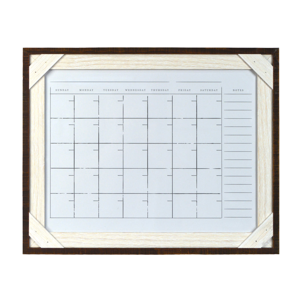 Reclaimed 16 x 20 Crosshatch Wood Frame Calendar