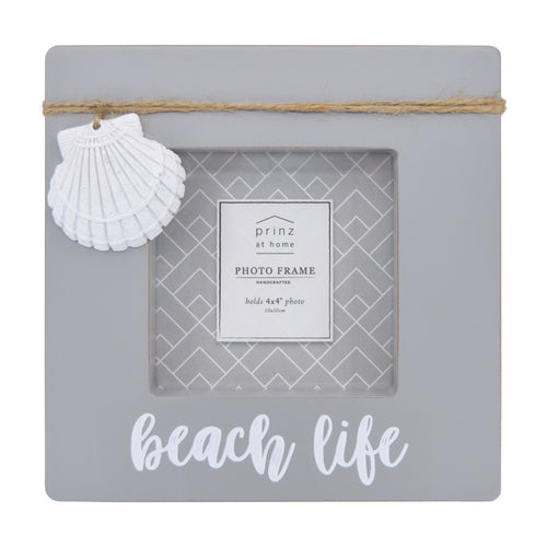 Beach Life Distressed Gray 4-inch by 6-inch Shadow Box Picture Frame