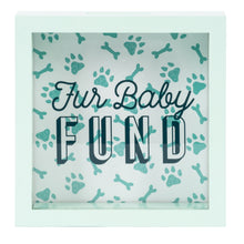 Load image into Gallery viewer, Wooden 6 x 6 Fur Baby Fund Shadowbox Bank, Light Green