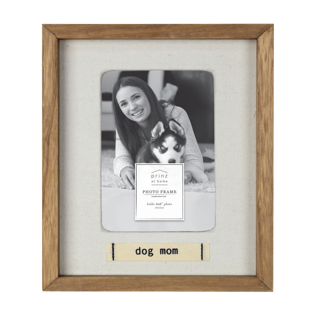 Dog Mom Boxed Wood 4 x 6-inch Picture Frame with Linen Mat