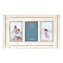 Load image into Gallery viewer, Homestead Collage 4-inch by 6-inch Picture Frame for Three Photos, Distressed White