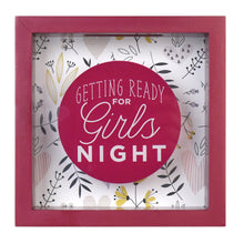 Load image into Gallery viewer, Wooden 6 x 6  Girls Night Fund Shadowbox Bank, Red