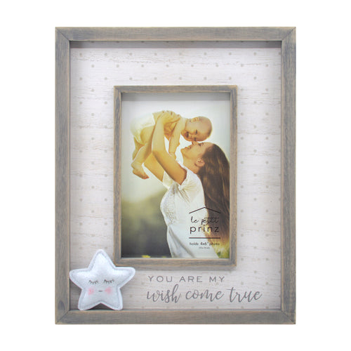 You are My Wish Come True Plush Star 4 x 6-inch Wood Baby Picture Frame