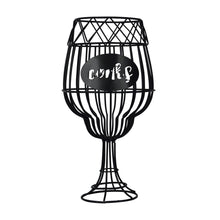 Load image into Gallery viewer, Prinz Wine Glass Shaped Black Metal Cork Catch