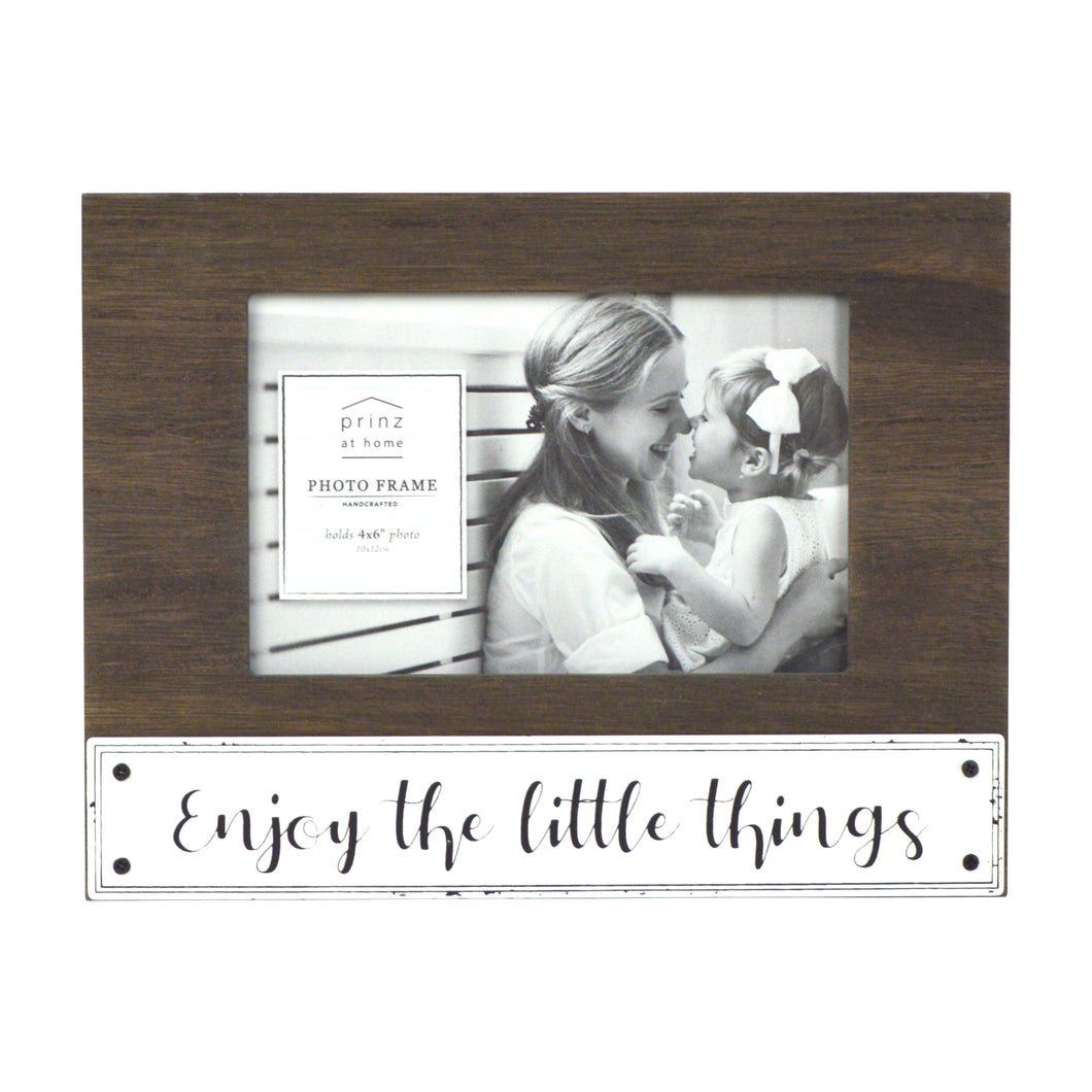 Enjoy the Little Things 4-inches by 6-inches Plank Horizontal Picture Frame